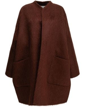 Max Mara Short Coat Made Of Alpaca And Wool - Brown