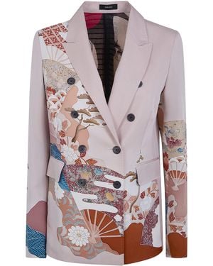 Ibrigu Double Breasted "Komon" Kimono Jacket - Multicolor