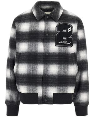Les Deux Shadowcheck Varsity Jacket - Black