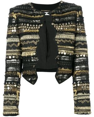 Saint Laurent Embroidered Fitted Jacket - Black