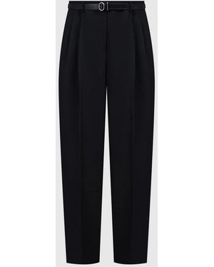 Jil Sander Long Relaxed Wide Leg Pleated Pant - Blue
