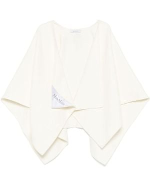 Max Mara Alpaca Polyamide Wool Scarf - White