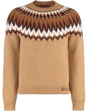 Gucci Sweater With Round Neck - Brown