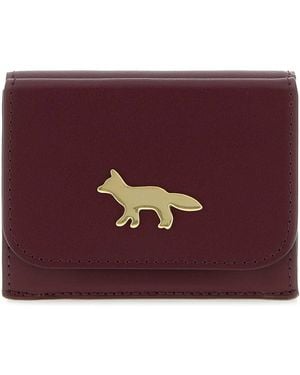 Maison Kitsuné Calf Leather Mini Edie Wallet - Purple