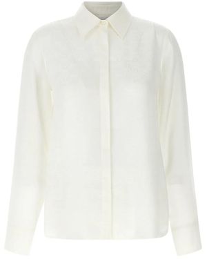 Ferragamo Monogram Shirt - White