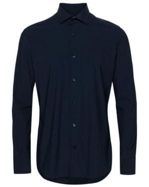 Caliban Spread Collar Shirt - Blue