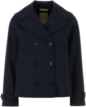 Woolrich Tech Cotton Peacoat - Blue