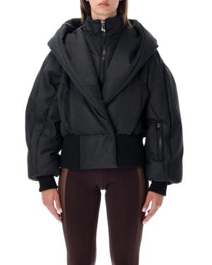 The Attico Layered Hooded Puffer Jacket - Black