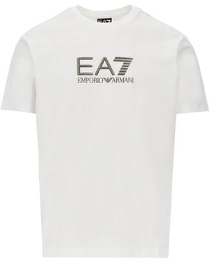 EA7 Lux Identity Cotton T-Shirt - White