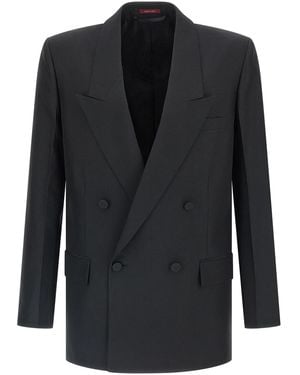 Gucci Double-Breasted Technical Panama Blazer - Black
