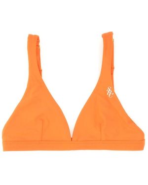 Sporty & Rich Logo Bikini Top Swimwear - Orange