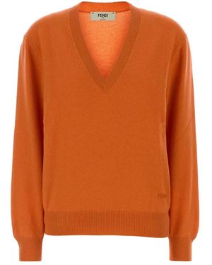 Fendi Stretch Cashmere Jumper - Orange