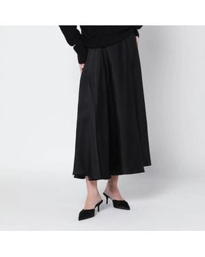Anine Bing Christina Silk-Blend Midi Skirt - Black
