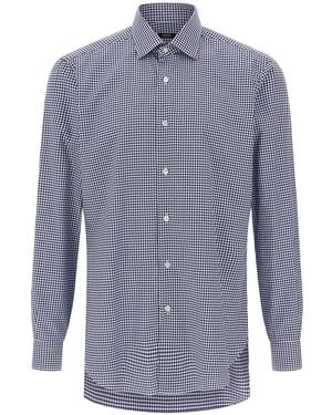 Barba Napoli Vichy Shirt - Blue