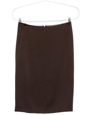 Tom Ford Satin Midi Skirt - Brown