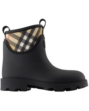 Burberry Rubber Marsh Stamp Ankle Boots - Black