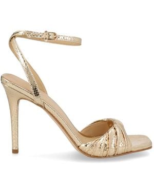 MICHAEL Michael Kors Metallic Leather Ankle Strap Stiletto Heel Sandal