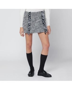 DURAZZI MILANO Patterned Wool-Blend Mini Skirt - Grey