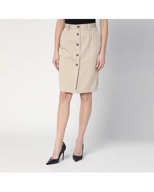 Anine Bing Buttoned Pencil Skirt - Natural
