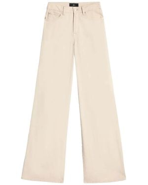 7 For All Mankind Lotta Wide Leg Stretch Denim Jeans - Natural