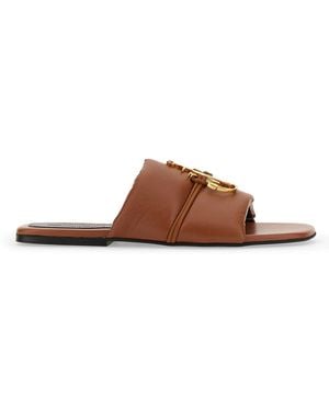 JW Anderson Slide Sandal With Logo - Brown