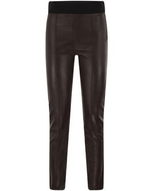 Brunello Cucinelli Skinny Fit Stretch Nappa Leather Trousers - Grey