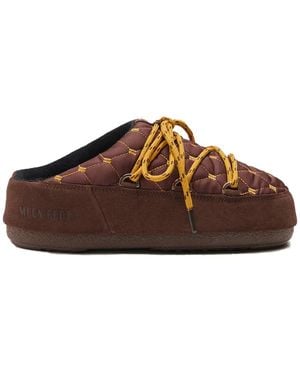 Moon Boot Icon Logo Quilted Mules Sandals - Brown