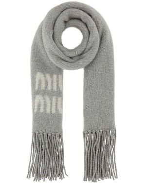 Miu Miu Wool And Mohair Scarf - Gray