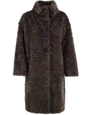 Herno Teddy-Effect Coat - Black