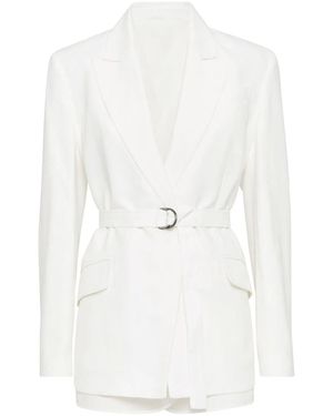 Brunello Cucinelli Suit Type Belt Jacket - White