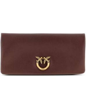 Pinko Love Click Soft Clutch - Brown