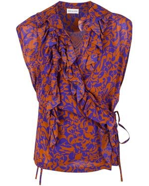 Dries Van Noten "Clematis" Top - Red