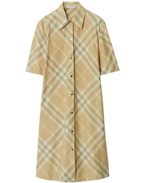 Burberry Shirt Dresses - Natural