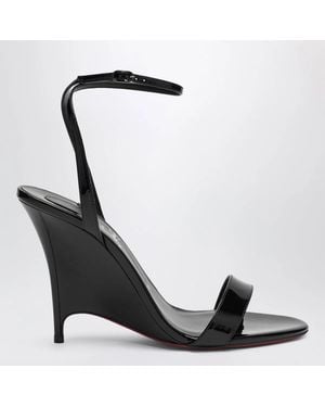 Christian Louboutin Miss Z Patent Leather Wedge Sandals - Black