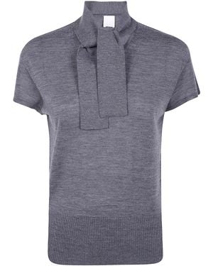 Mantu Short Sleeve Bow Neck - Blue