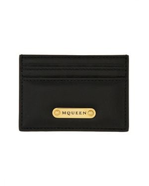 McQueen Leather Card Holder - Black