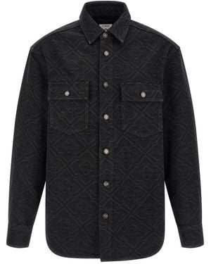CASABLANCA 'Laser Monogram Denim' Overshirt - Black