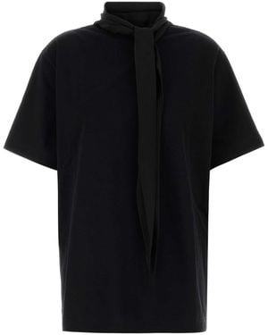 Carven Jt301-Scarf T-Shirt - Black