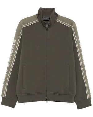Emporio Armani Logo-Tape Zip-Up Sweatshirt - Green