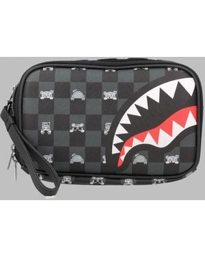 Sprayground Toiletry Brick Peeking Character Polyvinyl Chloride Clutch Bags - Gray