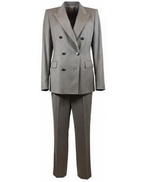 Tagliatore Tobacco Double Breasted Dress - Grey