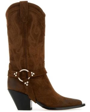 Sonora Boots Suede Santa Fe Belt Boots - Brown
