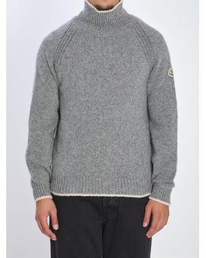 Moncler Alpaca & Wool Blend Turtleneck Jumper - Grey