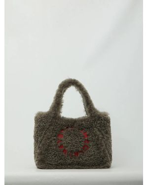 Stella McCartney Teddy-Effect Logo Tote Bag - Gray