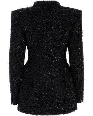 Balenciaga Chic Tweed Button-Up Jacket - Black