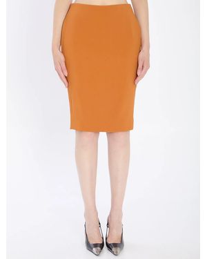 Saint Laurent Stretch Viscose Blend Skirt - Orange