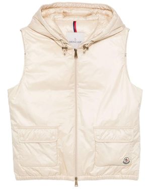 Moncler Polyamide Lansette Hooded Gilet Vest - Natural