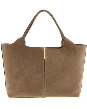 Tod's Small To Medium Suede Shopping Bag - Brown
