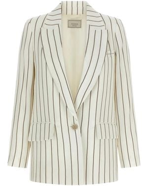 Peserico Pinstripe Twill Blazer - White