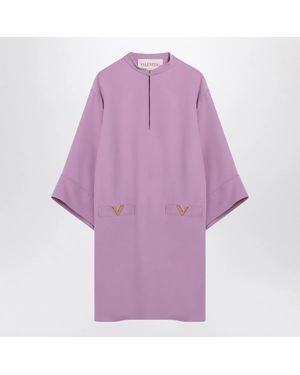 Valentino Garavani Lilac Silk Mini Dress - Purple